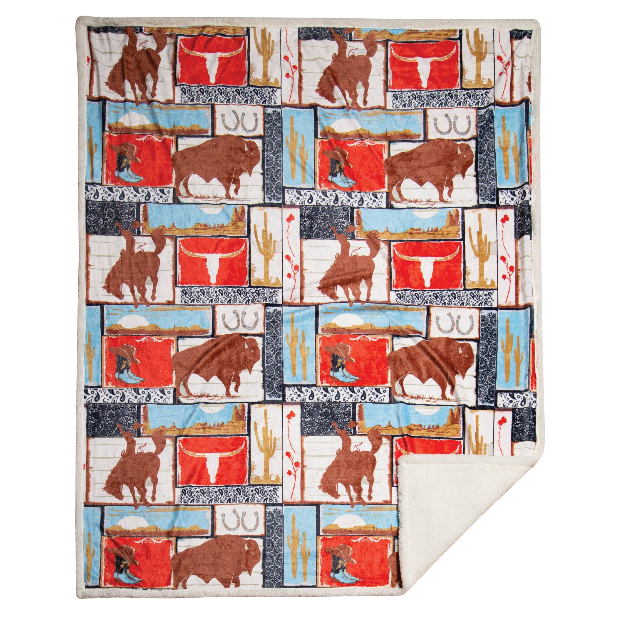 Wrangler Vintage Western Pattern Throw Blanket