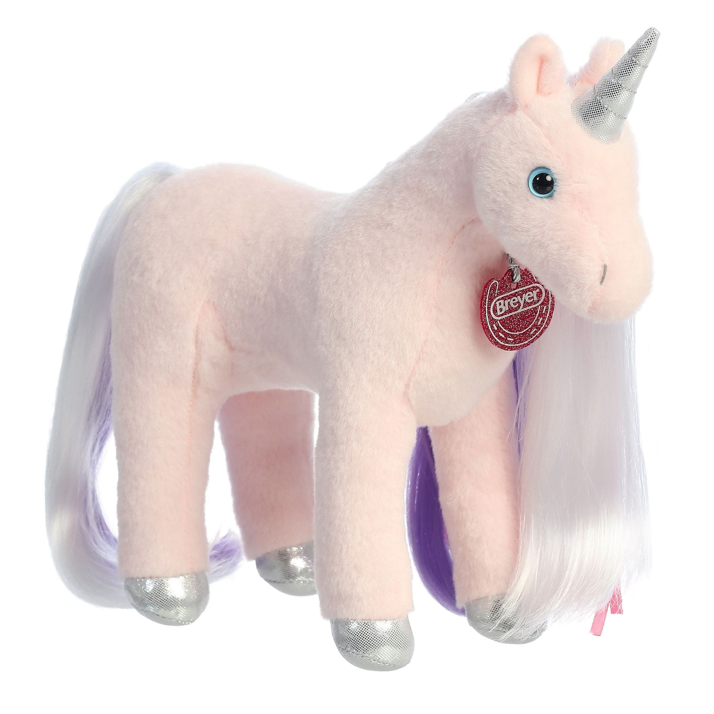 Breyer Starlight Unicorn Plush Toy, Purple/Soft Pink/Sparkly Silver/White