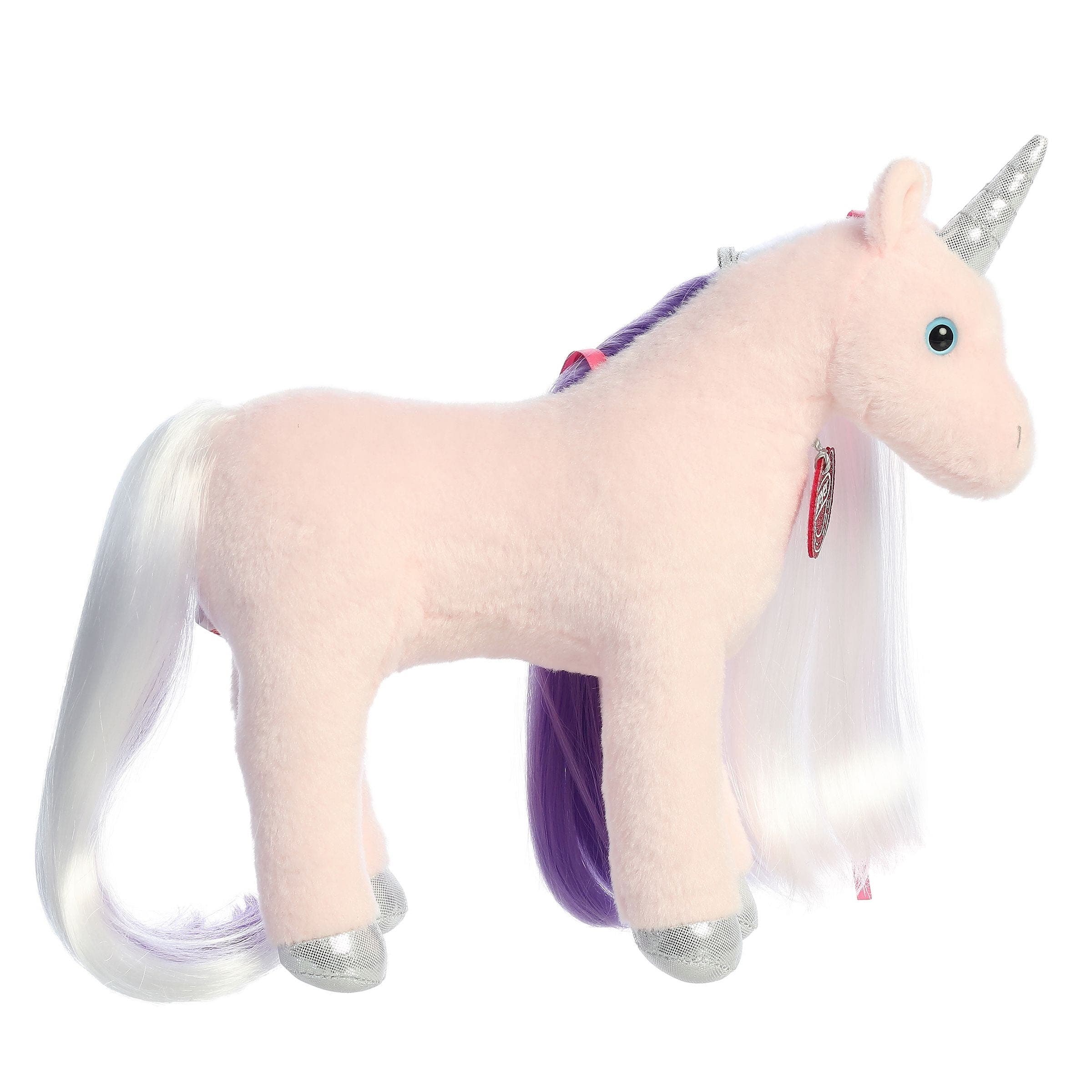 Breyer Starlight Unicorn Plush Toy, Purple/Soft Pink/Sparkly Silver/White