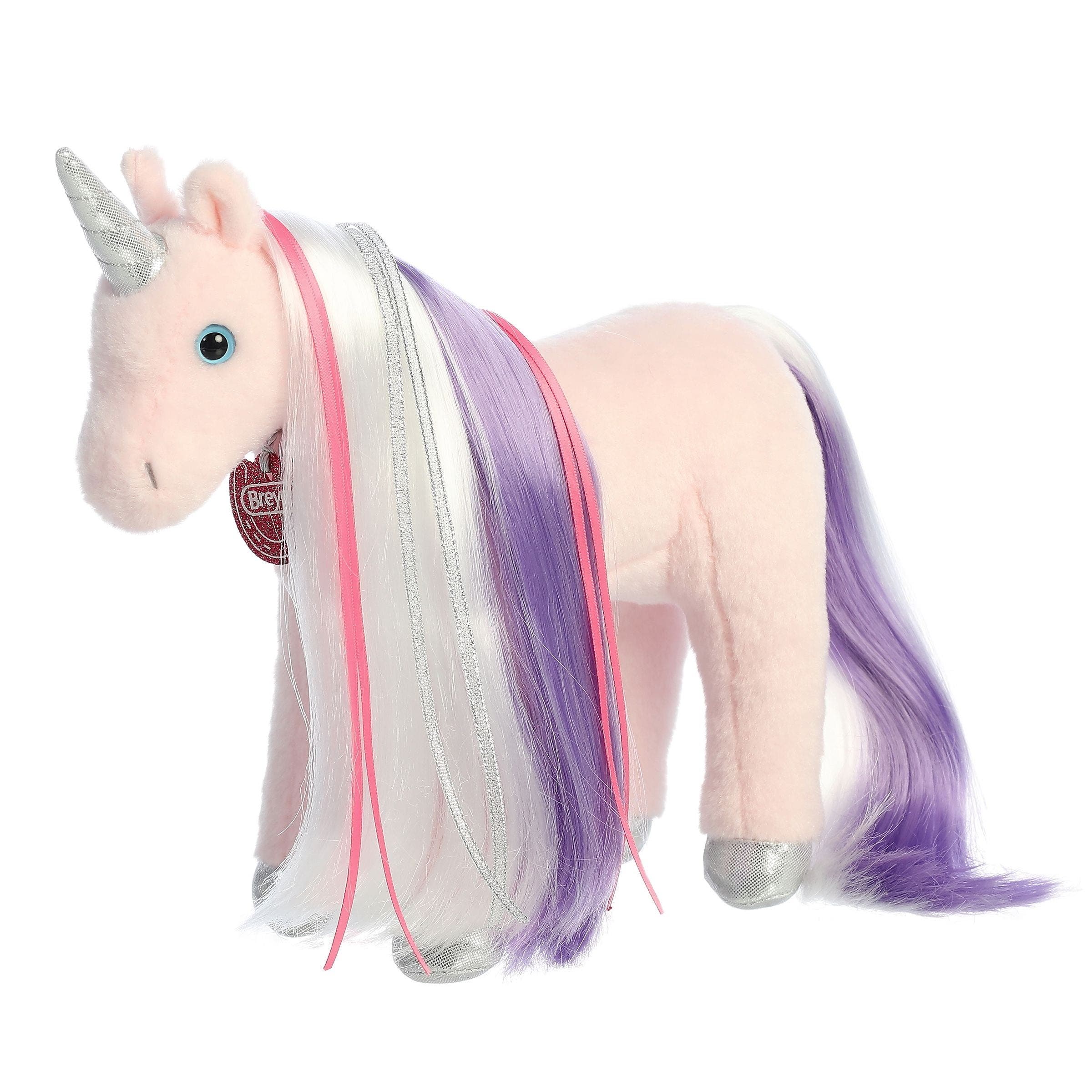 Breyer Starlight Unicorn Plush Toy, Purple/Soft Pink/Sparkly Silver/White