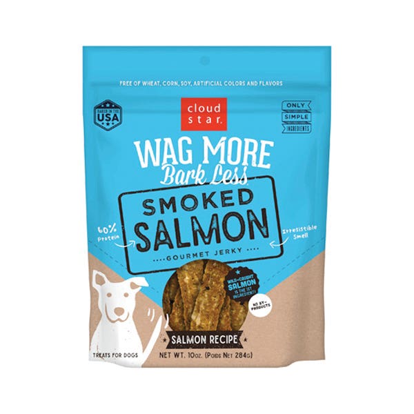 cloud star WAG MORE BARK LESS Series Dog Treat, Jerky, Natural Smoke Flavor, 10 oz