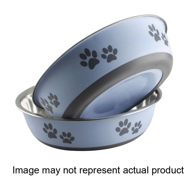 Indipets 800450 Buster Bowl, 21 cm Dia, L, Stainless Steel/TPE, Charcoal