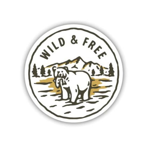 Stickers Northwest Sticker, Wild and Free Bear