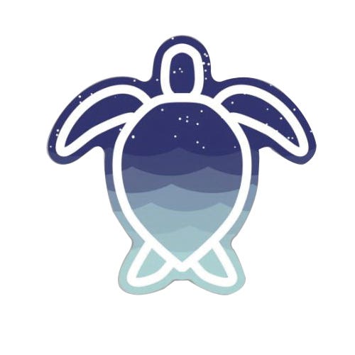 Stickers Northwest Sticker, 3 in L, Sea Turtle Waves
