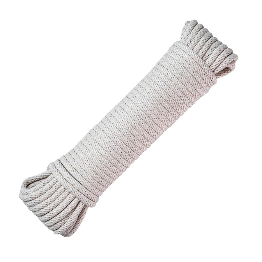 Baron 52800 Cord, 1/4 in Dia, 100 ft L, 45 lb Working Load, Cotton/Poly, White