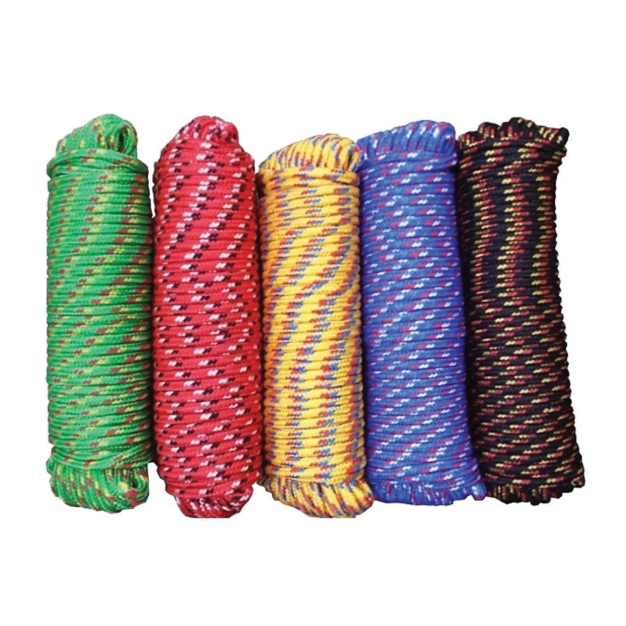 Baron 52807 Rope, 1/4 in Dia, 100 ft L, 50 lb Working Load, Polypropylene, Assorted