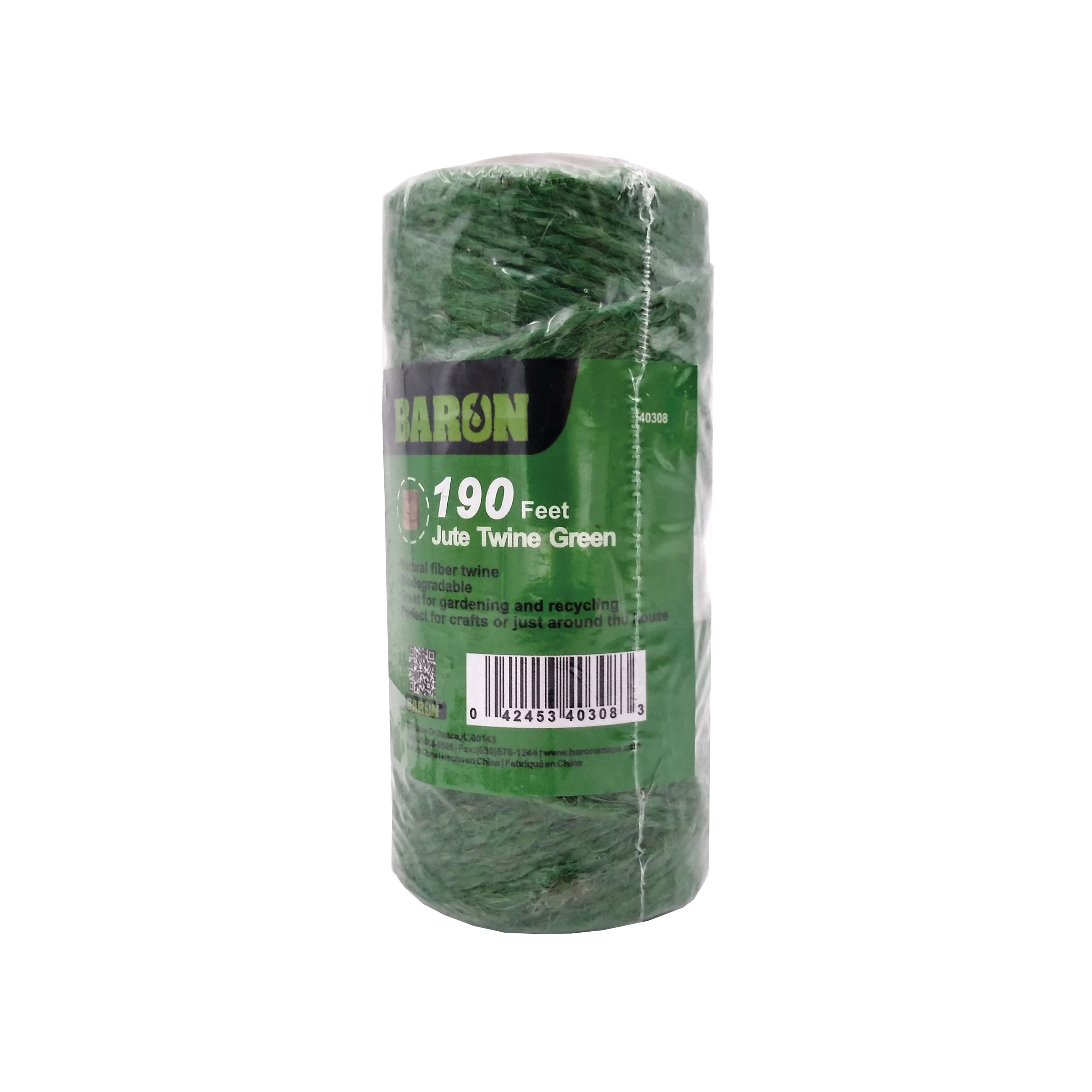 Baron 40308 Twine, 1/8 in Dia, 190 ft L, 7 lb Working Load, Natural Fiber, Green