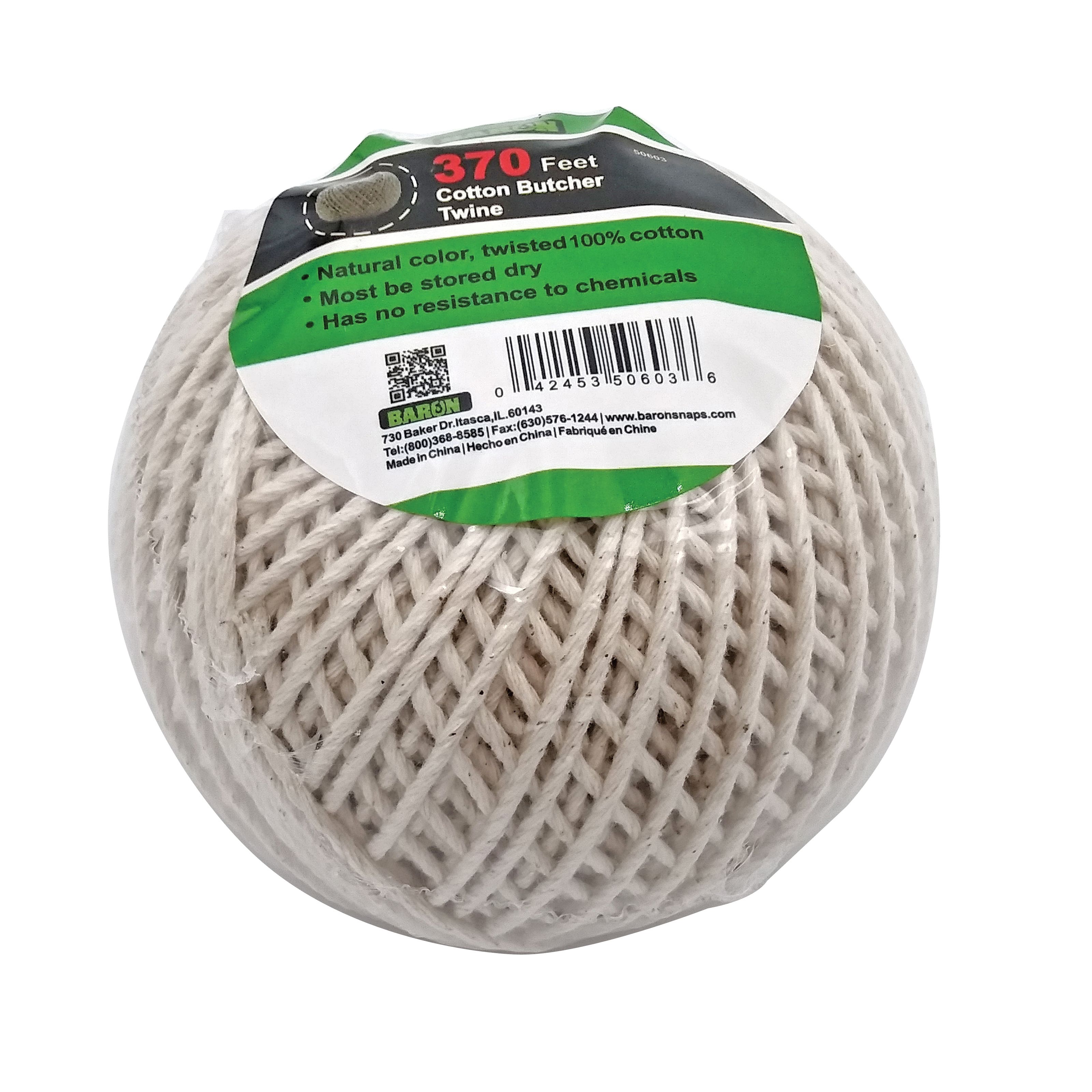 Baron 50603 Butcher Twine, 1/8 in Dia, 370 ft L, 13 lb Working Load, Cotton, Brown