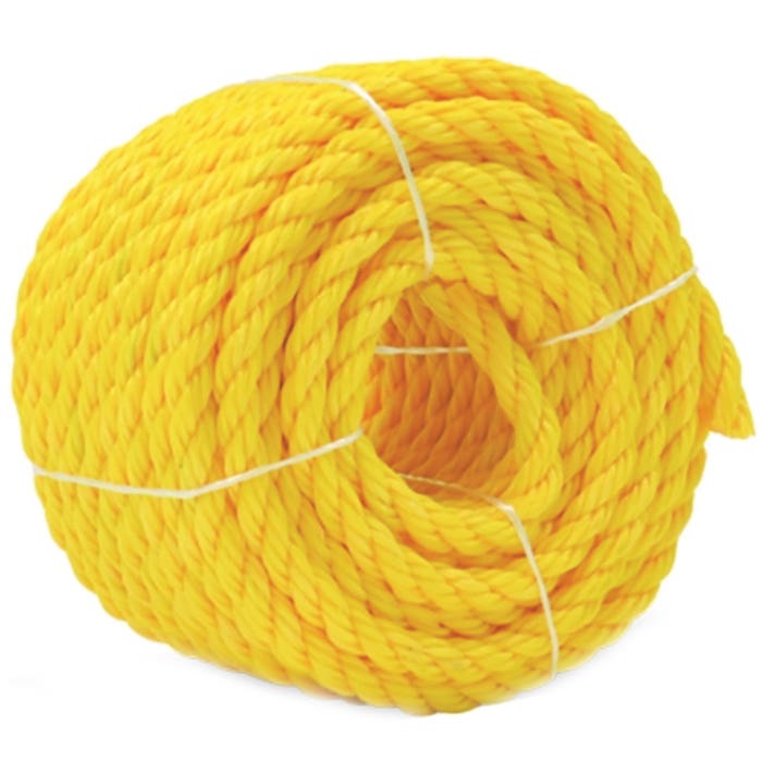 Baron 53610 Rope, 1/2 in Dia, 50 ft L, 420 lb Working Load, Polypropylene, Yellow