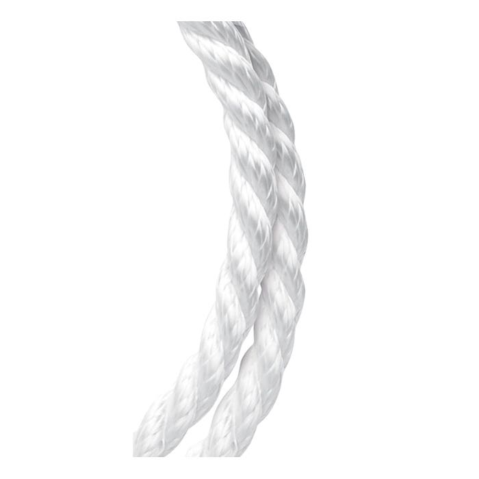 Baron 53211 Rope, 3/8 in Dia, 50 ft L, 334 lb Working Load, Nylon/Poly, White