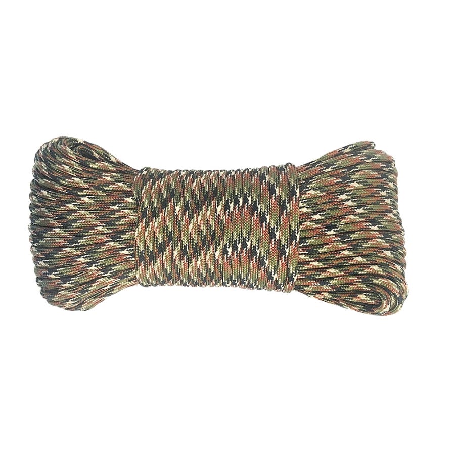 Baron 63715 Cord, 5/32 in Dia, 100 ft L, 110 lb Working Load, Polyester, Camouflage