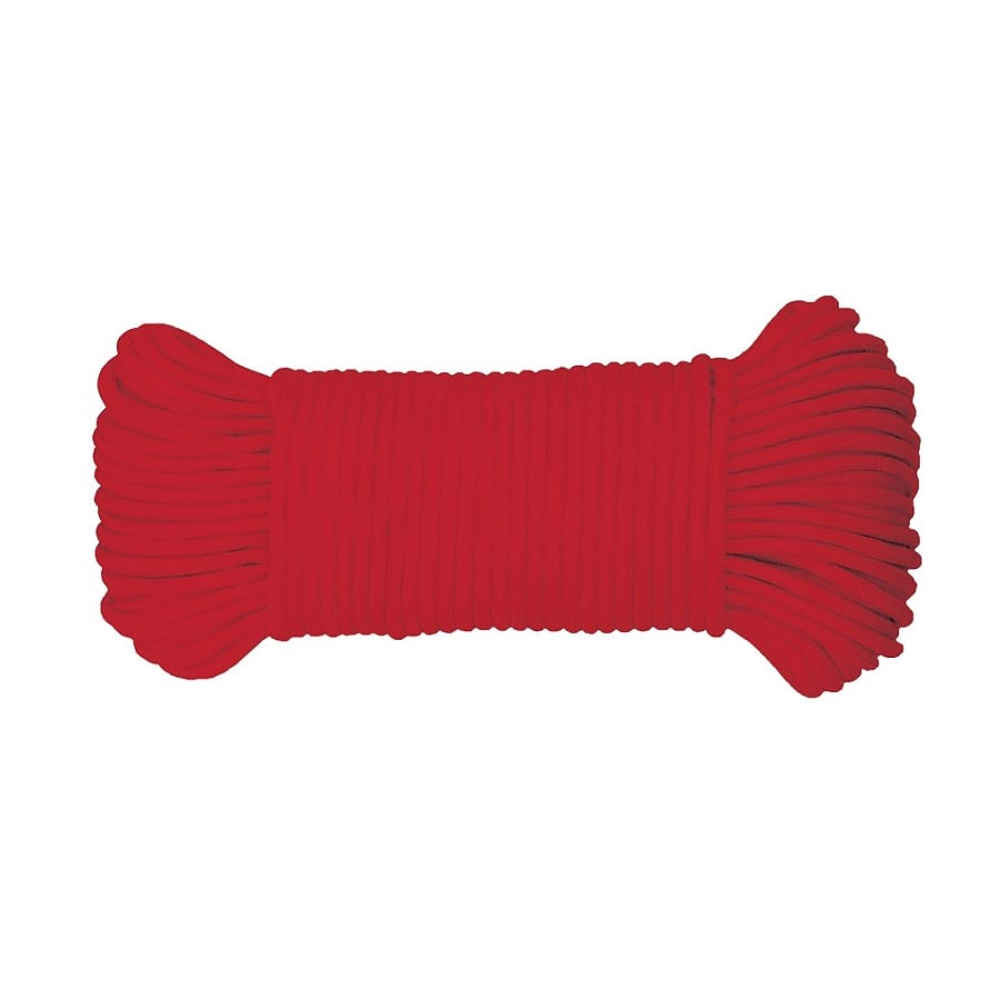 Baron 63017 Cord, 5/32 in Dia, 100 ft L, 110 lb Working Load, Polyester, Red