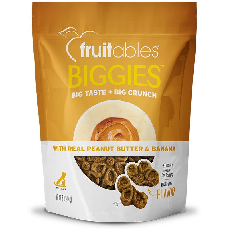 fruitables Biggies 1030776 Dog Treat, Peanut Butter and Banana Flavor, 16 oz