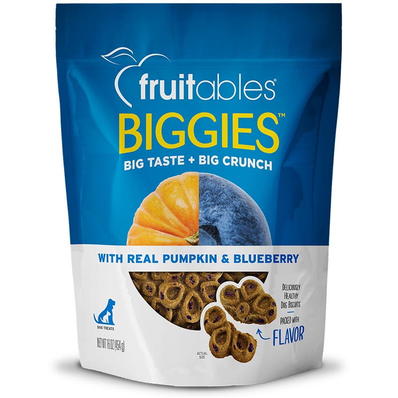 fruitables Biggies 1030779 Dog Treat, Pumpkin and Blueberry Flavor, 16 oz