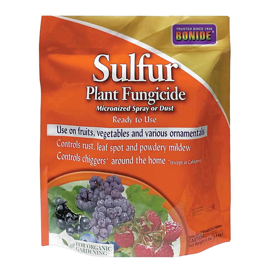 Bonide Plant Fungicide, Powder, Rotten Egg, Pale Yellow, 4 lb Bag