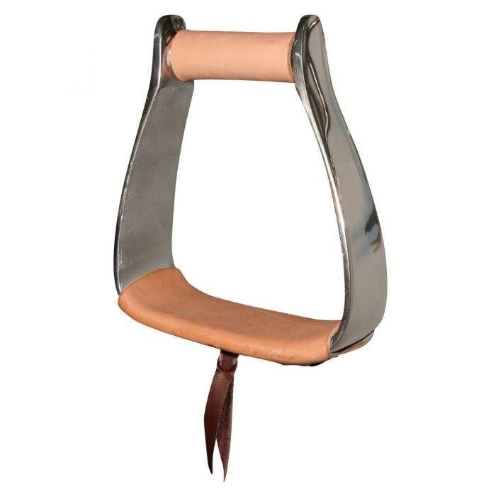 Reinsman Slanted Roper Stirrup, 5 in L, 5-1/2 in W, Aluminum, Mahogany