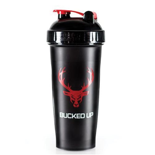 Bucked Up Shaker Cup, 28 oz, Black/Red