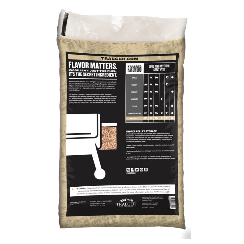 Traeger BBQ Wood Pellets Hardwood 30 lb Bag