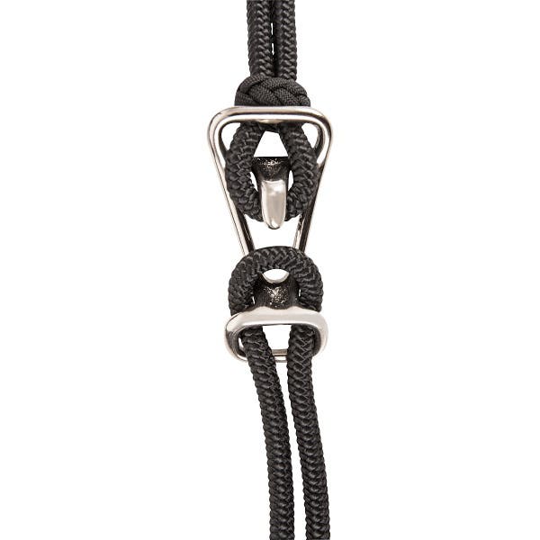 Classic Equine Adjustable Rope Halter and Lead Rope, One-Size, Nylon, Black