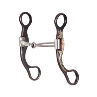 Classic Equine Snaffle Bit, 3/8 in Dia x 5-1/8 in W Mouth, Black