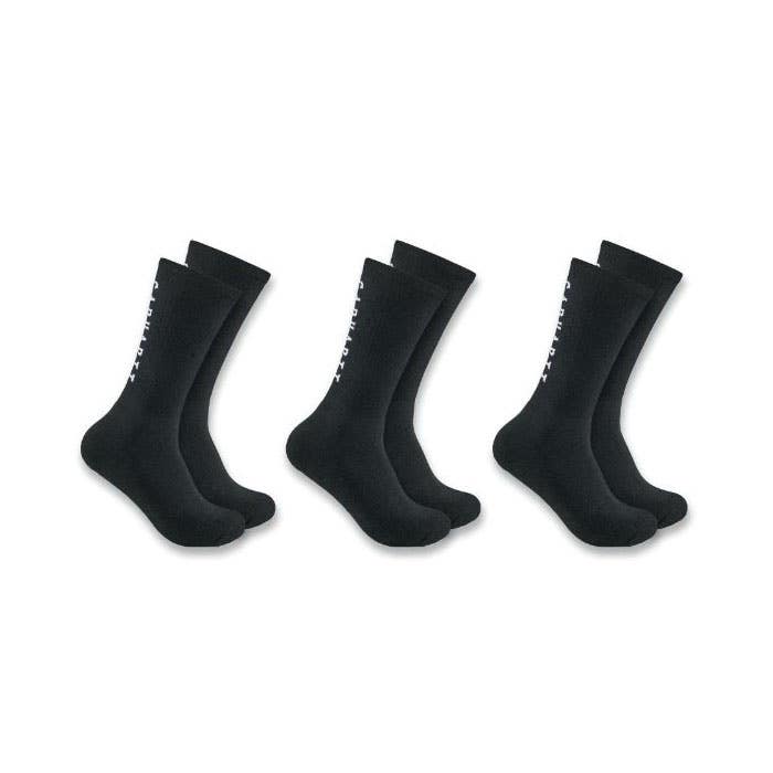 Carhartt Force Series Socks, Crew Men's, XL, Elastane/Nylon/Polyester, Black