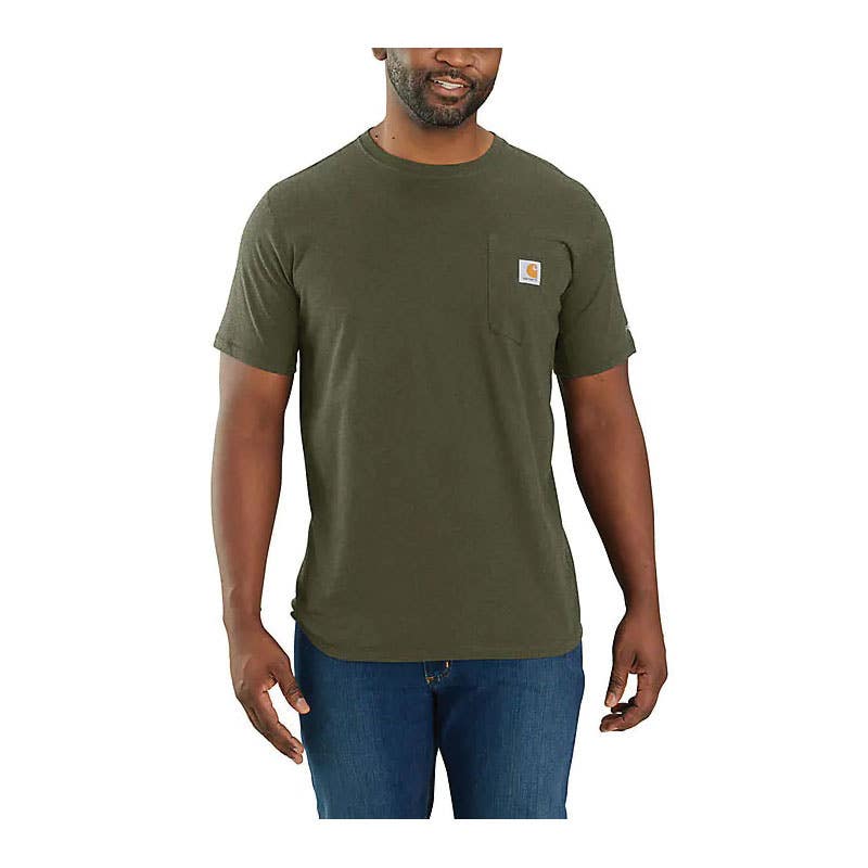 Carhartt Men's Force® Relaxed Fit Short-Sleeve Pocket T-Shirt, Basil Heather, Tall, 3XL
