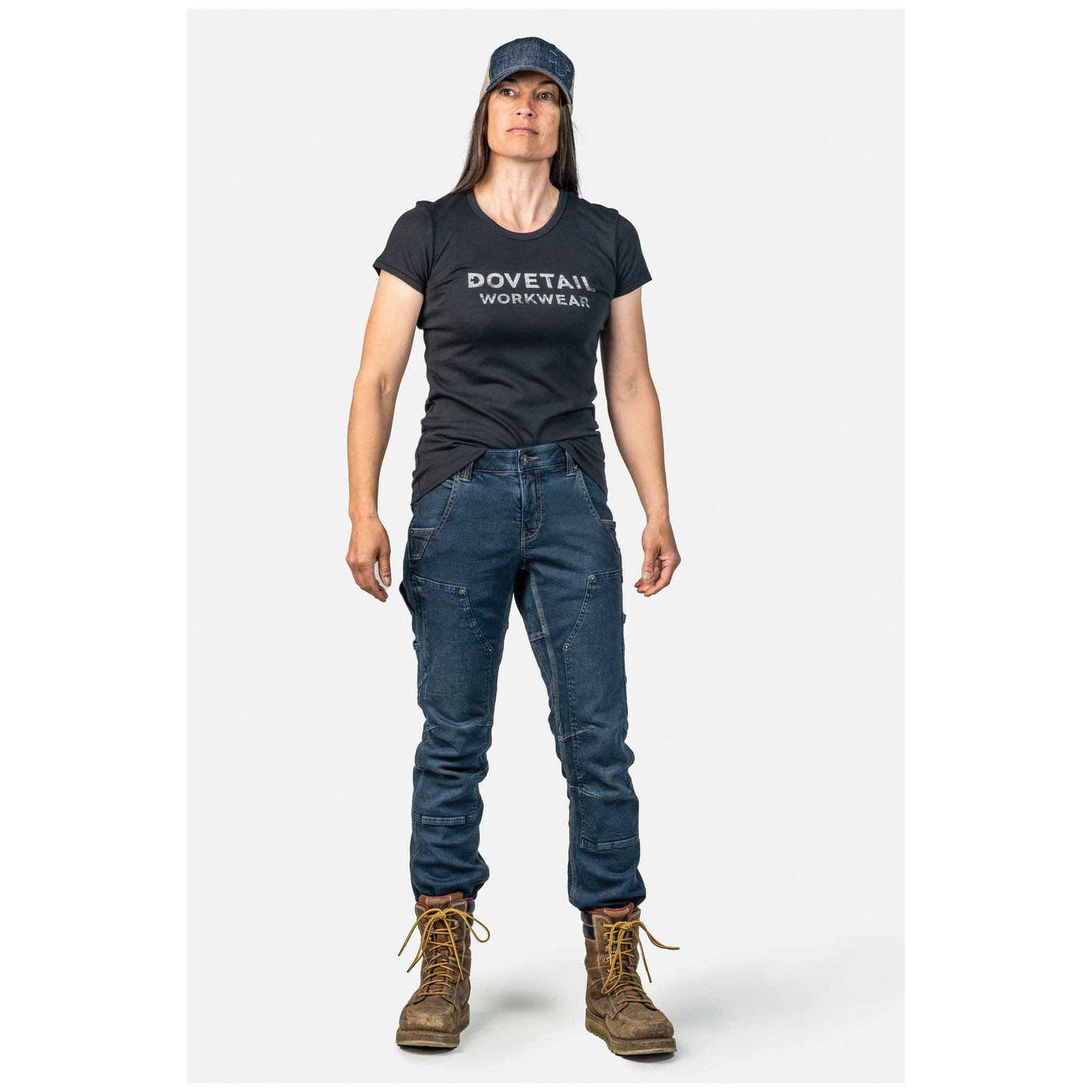 Dovetail Workwear Britt X Power Hemp Series Pants, 8, 28-1/2 to 31 in, 32 in L, Indigo, Straight