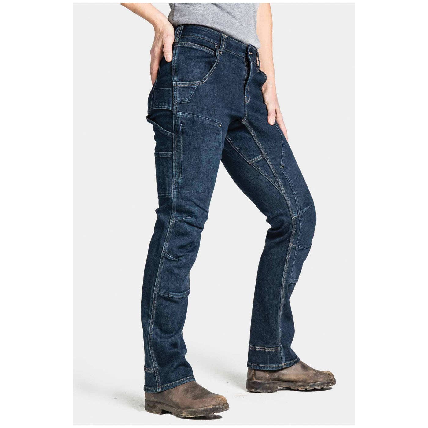 Dovetail Workwear Britt X Power Hemp Series Pants, 12, 30-1/2 to 33-1/2 in, 32 in L, Indigo, Straight