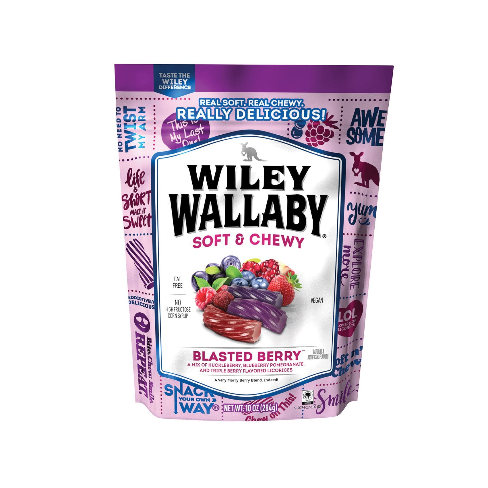 Wiley Wallaby Berry Licorice Candy 10 oz