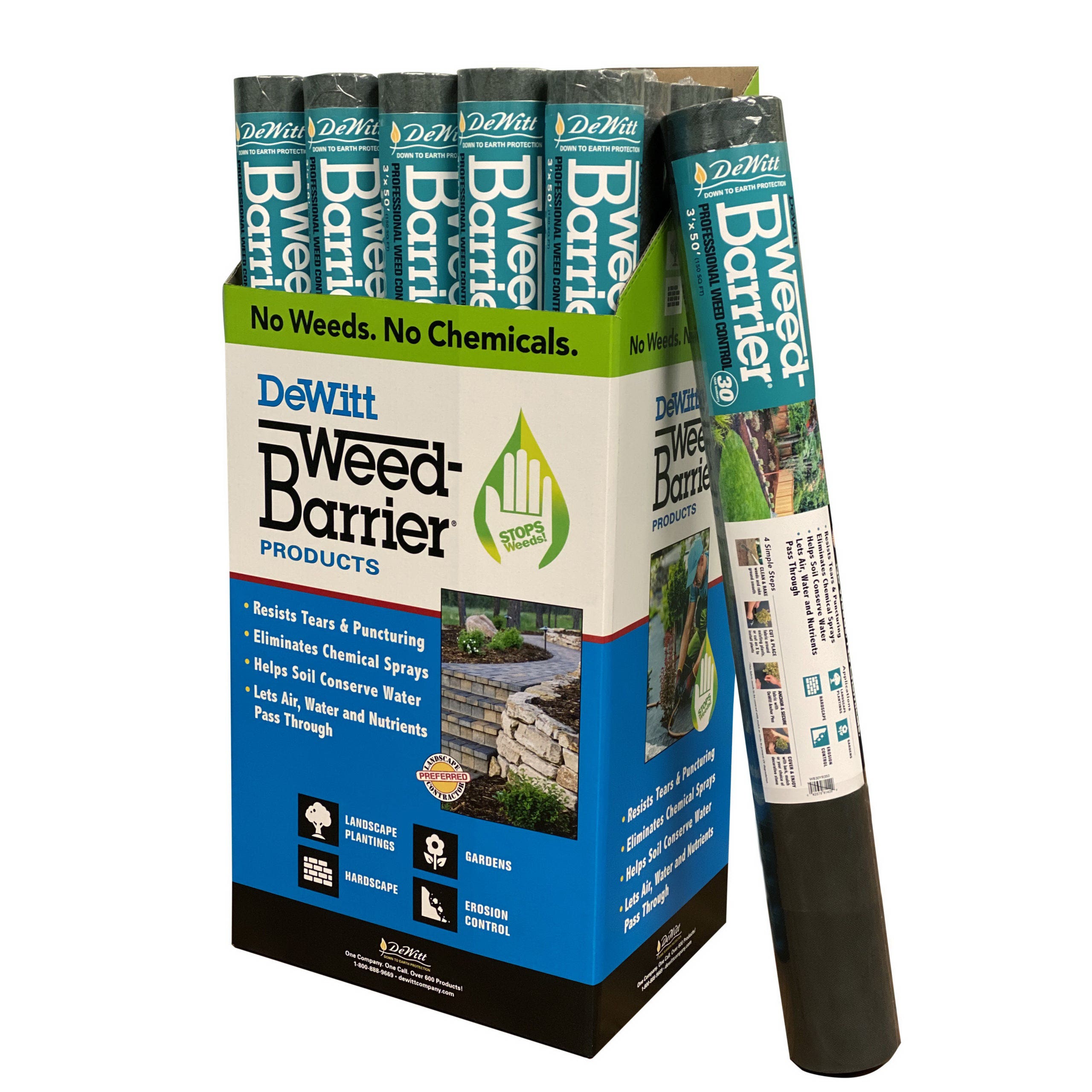 DeWitt Weed Control, Professional, 100 ft L, 3 ft W, Polypropylene Fabric