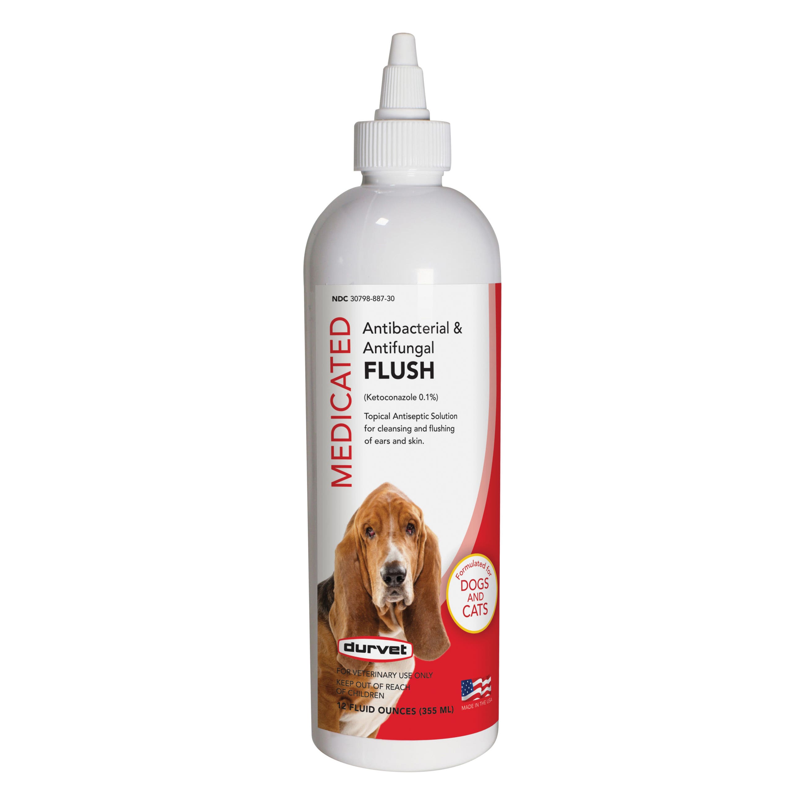Durvet 011-51510 Medicated Antibacterial and Antifungal Flush, Liquid, 12 oz, Bottle