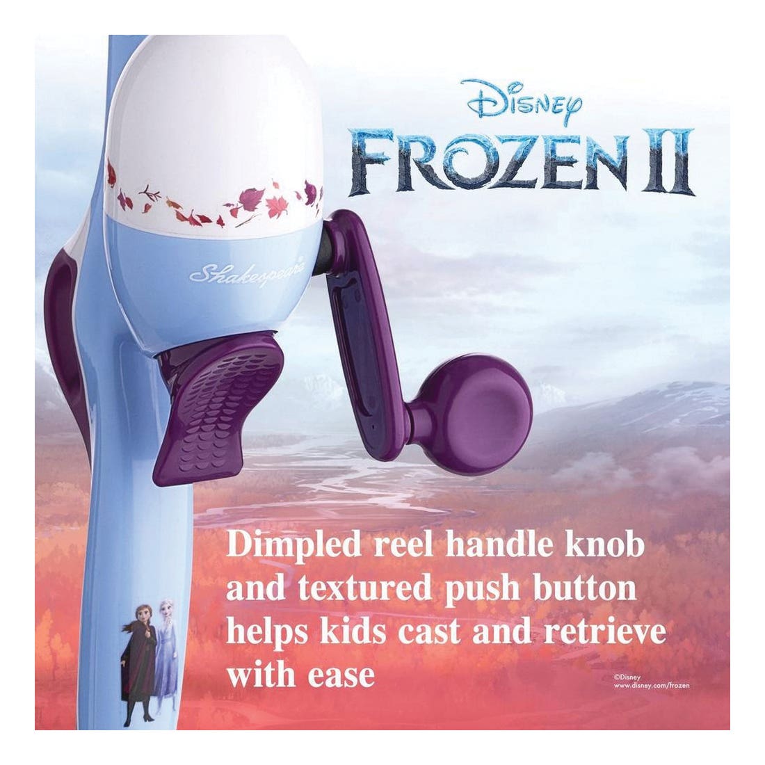 Shakespeare Disney FROZEN2KIT-B Frozen II Beginner Kit, 5 Reel, 2 ft 6 in L Rod, 3.1:1 Gear Ratio