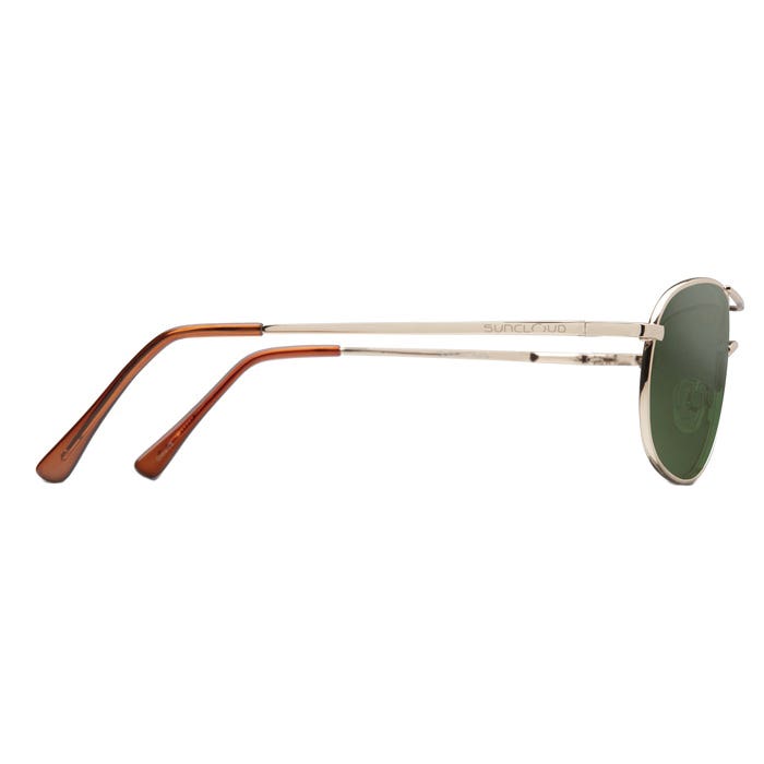 Suncloud Patrol Series Sunglass, Metal, Gold, Polarized, Gray Green Lens