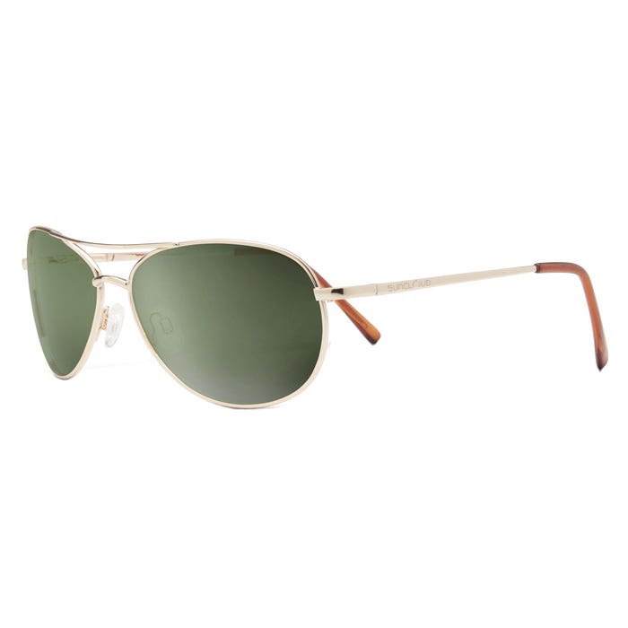 Suncloud Patrol Series Sunglass, Metal, Gold, Polarized, Gray Green Lens