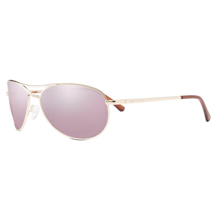 Suncloud Patrol Series Sunglass, Metal, Rose Gold, Polarized, Pink Gold Lens