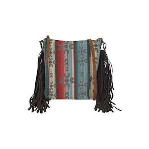 Justin Crossbody Purse, Women's, Jacquard Fringe, 1-Main Compartment, Zipper, Multi-Color