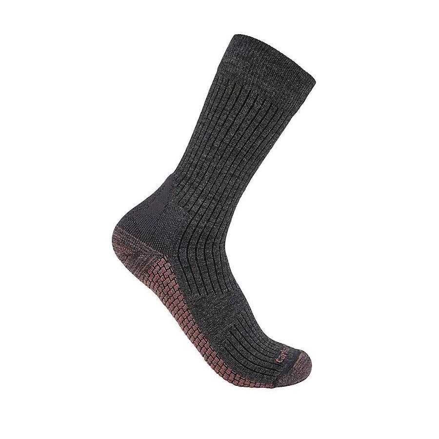 Carhartt Force Series Crew Socks, Grid Midweight, Women's, XL, Elastane/Merino Wool/Nylon