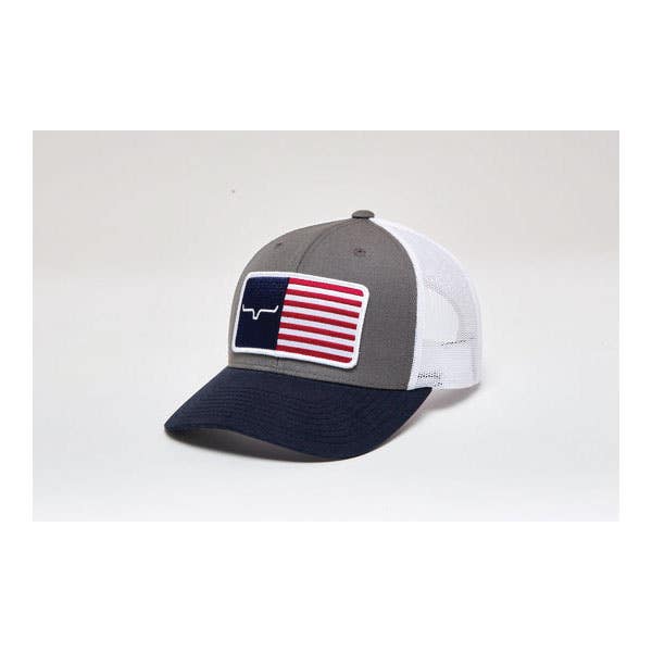 Kimes Ranch Cap, Black/Silver Embroidered Patch Logo, Men's, One-Size, Cotton/Nylon/Polyester, Charcoal