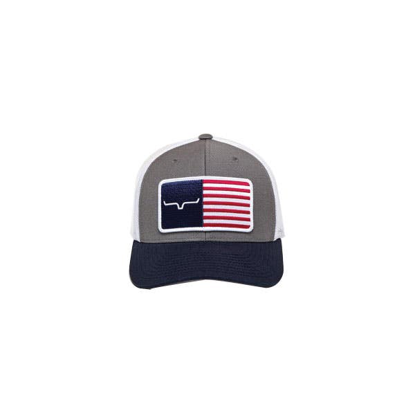 Kimes Ranch Cap, Black/Silver Embroidered Patch Logo, Men's, One-Size, Cotton/Nylon/Polyester, Charcoal