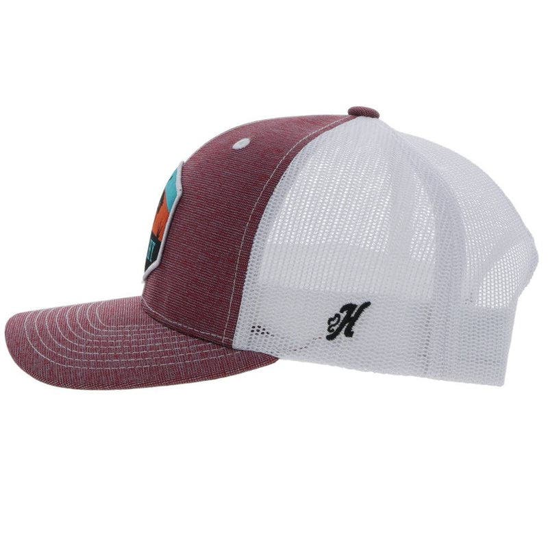 Hooey 5027T-MAWH-OS Hat, Punchy Patch Logo, One-Size, Odessa Fabric, Maroon/White