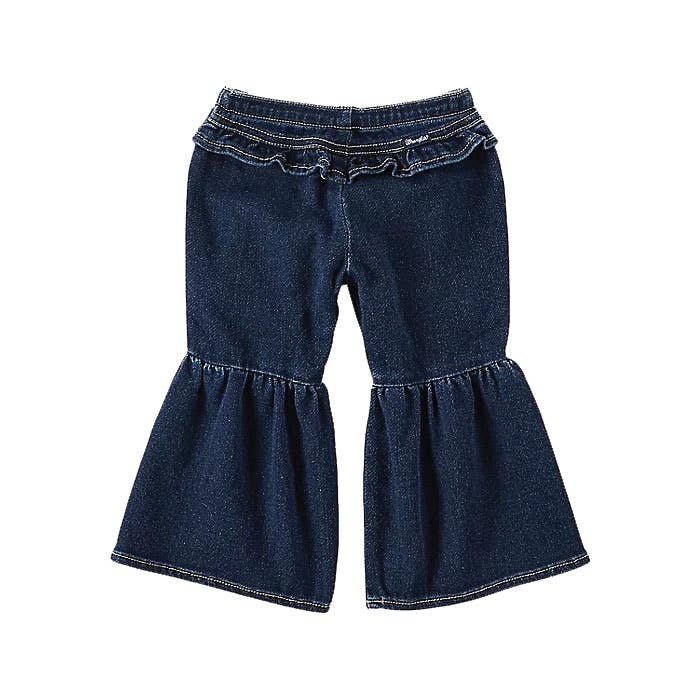 Wrangler 112321494-3T Ruffle Jeans, Girl's, 3T, "W" Embroidered, Lacey, Cotton/Polyester/Rayon/Spandex