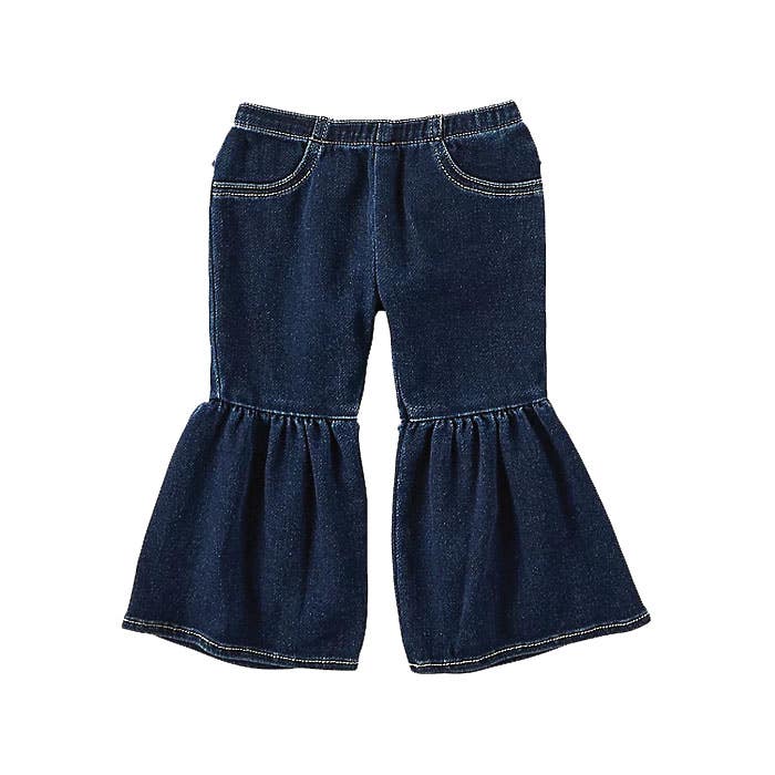 Wrangler 112321494-3T Ruffle Jeans, Girl's, 3T, "W" Embroidered, Lacey, Cotton/Polyester/Rayon/Spandex