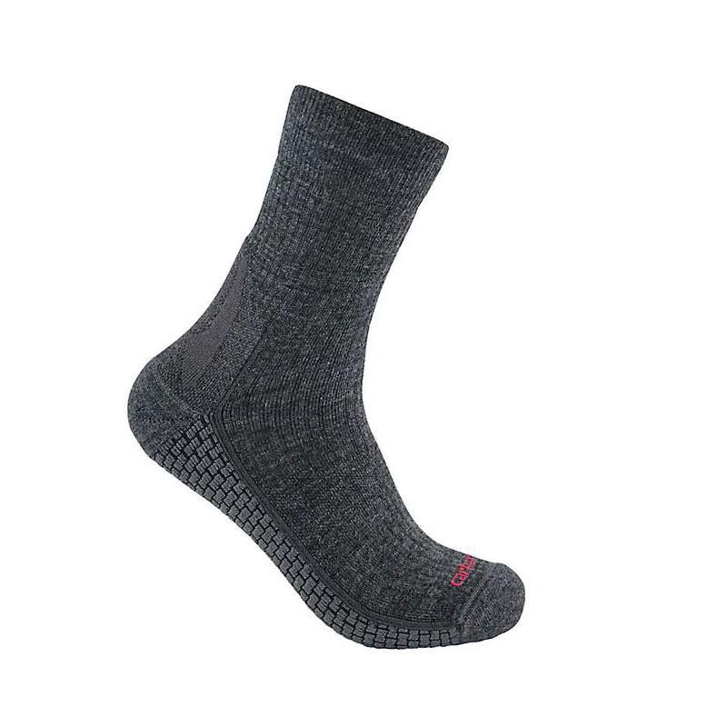 Carhartt Force Series Short Crew Socks, Grid Midweight, Women's, M, Elastane/Merino Wool/Nylon