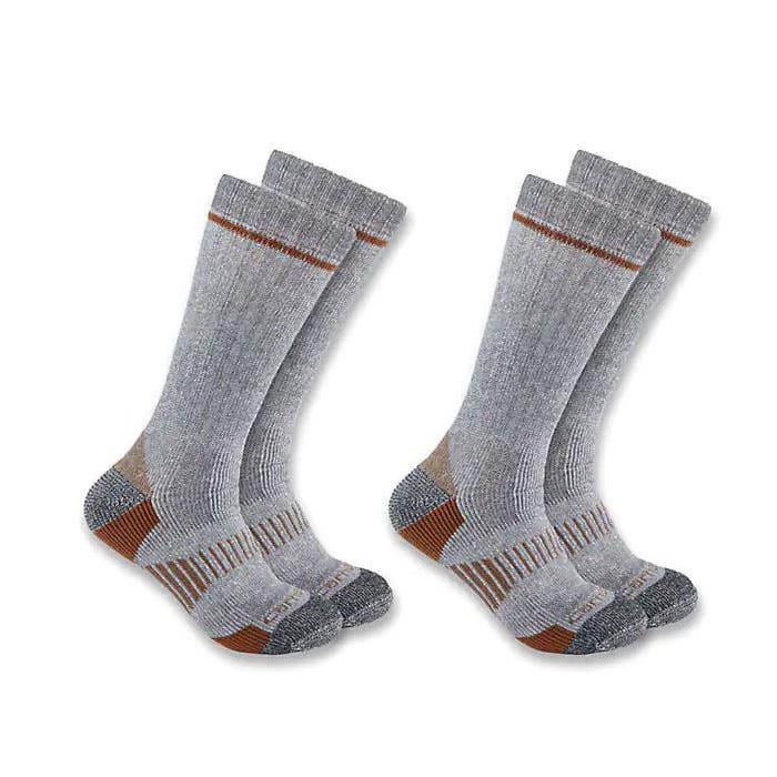 Carhartt Boot Socks, Midweight, Men's, L, Acrylic/Elastane/Nylon/Polyester/Wool, Gray