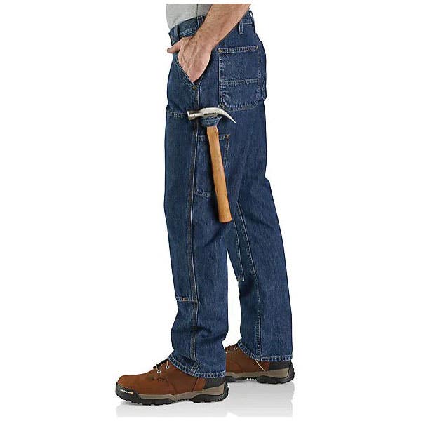 Carhartt Men's Utility Logger Jeans, 36 in, 32 in L, Canal, Loose