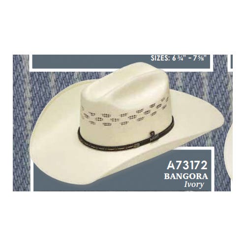 Ariat Hat, Men's, 6-7/8 in, Bangora Straw, Ivory