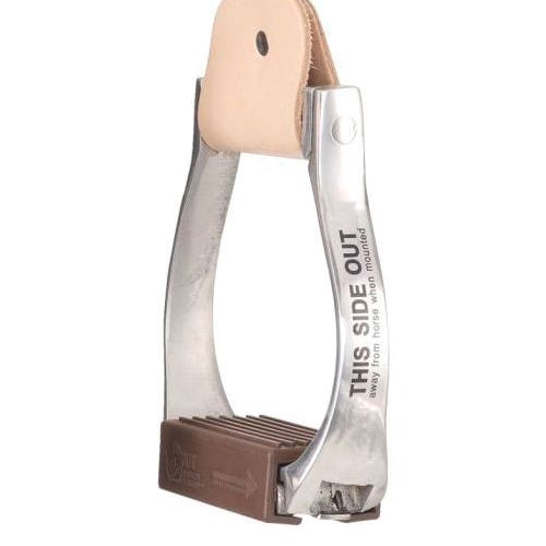 Tough 1 Youth Safety Stirrup, 6 in L, 4-3/4 in W, Aluminum/Leather/Rubber - 778854