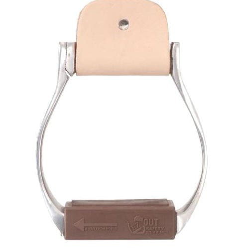 Tough 1 Youth Safety Stirrup, 6 in L, 4-3/4 in W, Aluminum/Leather/Rubber - 778854