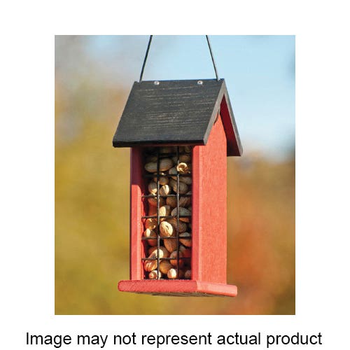 Woodlink Going Green Series Bird Feeder, 6 lb, In-Shell Peanut, Plastic, Black/Red, Hanging