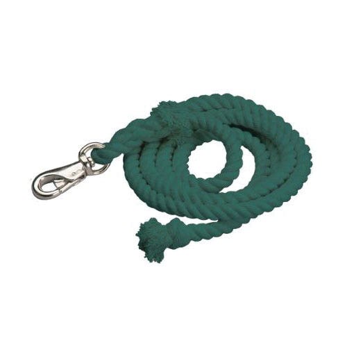 Colorado Saddlery Lead Rope with Bullsnap, 3/4 in Dia, 10 ft L, Cotton, Hunter Green
